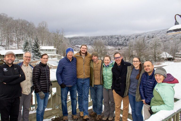 The Invasive Species Collaborative steering committee members at their retreat at Mountain Lake Resort. Photo by Felicia Spencer for Virginia Tech.