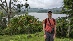 J. Leighton Reid is in Esmeraldas, Ecuador, by the Laguna de Cube, a designated wetland of international importance, where he is conducting research for restoring the ecology of the Chocó rainforest. Photo courtesy of Leighton Reid.