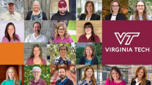 Twenty employees were nominated for the 2026 President’s Award for Excellence. Graphic by Joey Fountain for Virginia Tech.